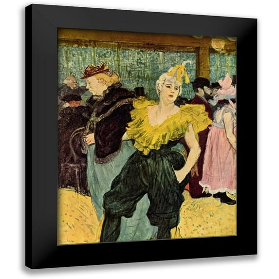 Toulouse-Lautrec, Henri de 12x14 Black Modern Framed Museum Art Print Titled - The Clownesse Cha-U-Ka-O in the Moulin Rouge