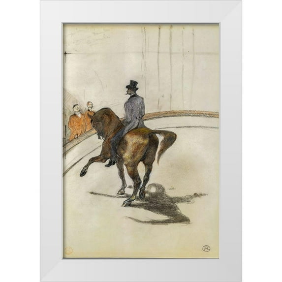 Toulouse-Lautrec, Henri de 13x18 White Modern Wood Framed Museum Art Print Titled - At the Circus: The Spanish Walk