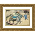 thumbnail image 1 of Toulouse-Lautrec, Henri de 14x11 Gold Ornate Wood Framed with Double Matting Museum Art Print Titled - At the Circus Work in the Ring, 1 of 4