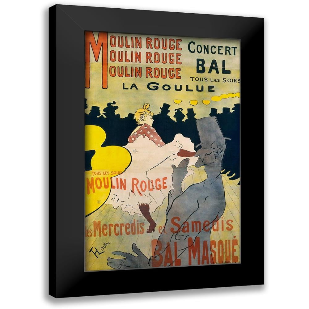 Toulouse-Lautrec, Henri de 16x24 Black Modern Framed Museum Art Print Titled - Moulin Rouge La Goulue
