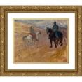 thumbnail image 1 of Toulouse-Lautrec, Henri de 18x15 Gold Ornate Wood Framed with Double Matting Museum Art Print Titled - Two Knights in Armor, 1 of 4