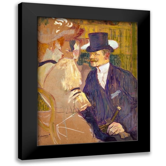 Toulouse-Lautrec, Henri de 19x24 Black Modern Framed Museum Art Print Titled - The Englishman at the Moulin Rouge