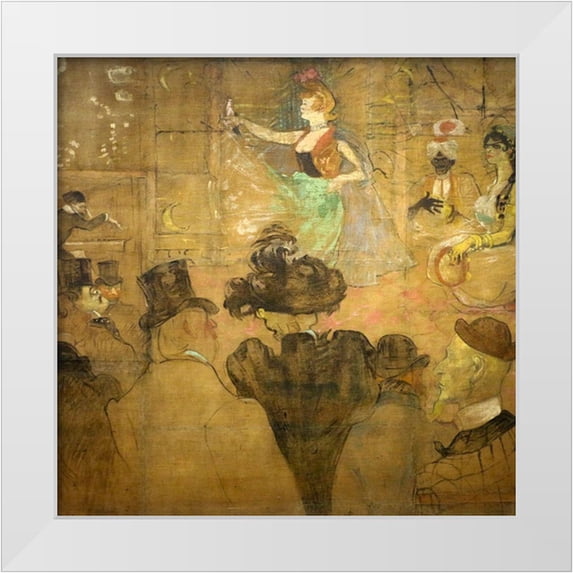 Toulouse-Lautrec, Henri de 20x20 White Modern Wood Framed Museum Art Print Titled - La Danza Moresca