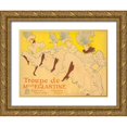 thumbnail image 1 of Toulouse-Lautrec, Henri de 24x19 Gold Ornate Wood Framed with Double Matting Museum Art Print Titled - Mademoiselle Eglantine’s Troupe, 1 of 4