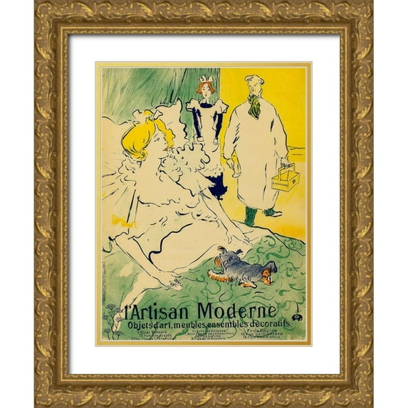 Toulouse-Lautrec, Henri de 25x32 Gold Ornate Wood Framed with Double Matting Museum Art Print Titled - L’Artisan Moderne