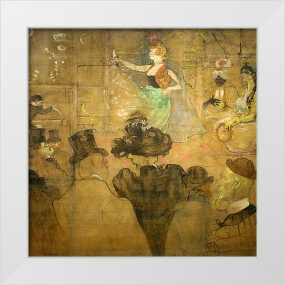 Toulouse-Lautrec, Henri de 26x26 White Modern Wood Framed Museum Art Print Titled - La Danza Moresca
