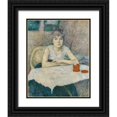 thumbnail image 1 of Toulouse-Lautrec, Henri de 26x32 Black Ornate Wood Framed with Double Matting Museum Art Print Titled - Young woman at a table, Poudre de riz, 1 of 4