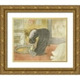thumbnail image 1 of Toulouse-Lautrec, Henri de 32x26 Gold Ornate Wood Framed with Double Matting Museum Art Print Titled - Woman at the tub, 1 of 4