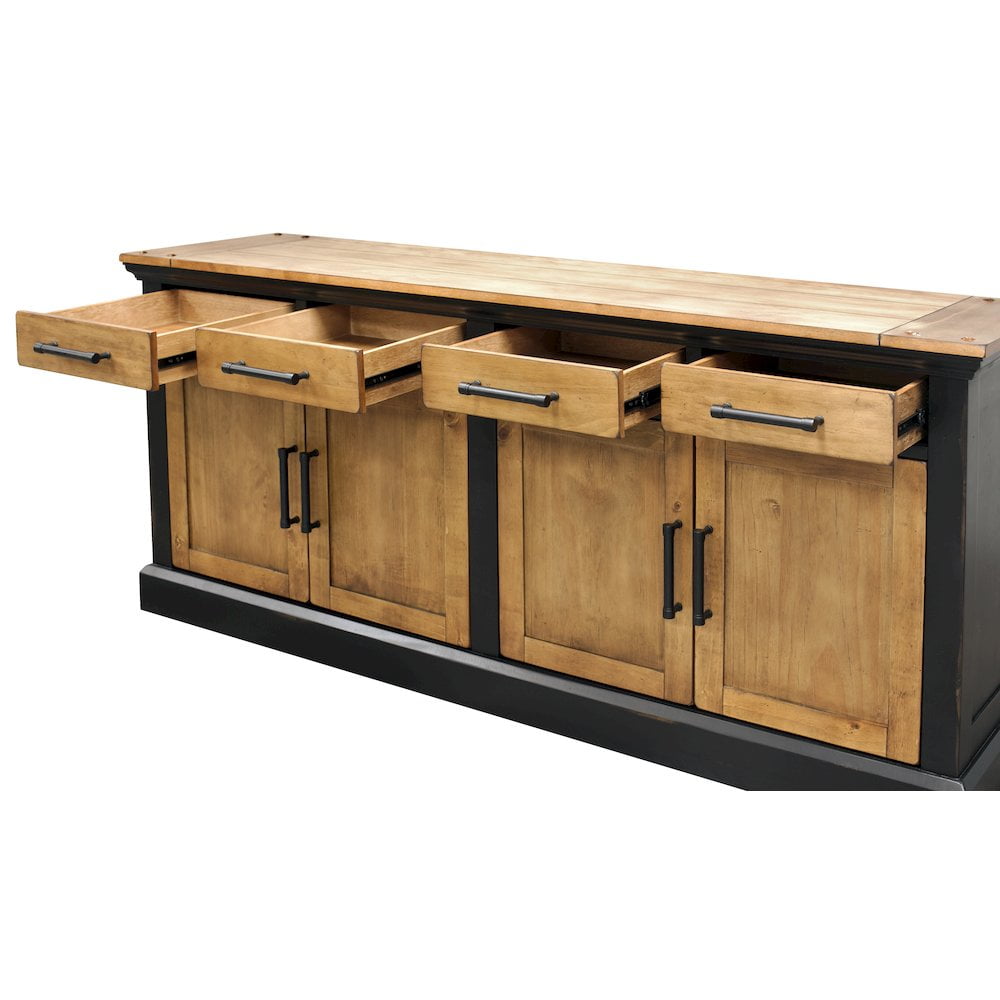Toulouse Wood Credenza Office Storage Console TV Entertainment Stand Black