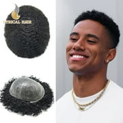 Toupee for Men Brazilian Human Hair Replacement System Curly Wave Hair Units for Man Full PU Mens Toupee Male Hair Prosthesis