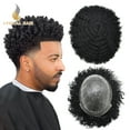 thumbnail image 1 of Toupee for Men Brazilian Human Hair Replacement System Curly Wave Hair Units for Man PU Men's Toupee Male Hair Prosthesis, 1 of 6