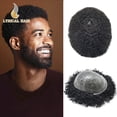 thumbnail image 1 of Toupee for Men Brazilian Human Hair Replacement System Curly Wave Hair Units for Man Thin PU Men's Toupee Male Hair Prosthesis, 1 of 7