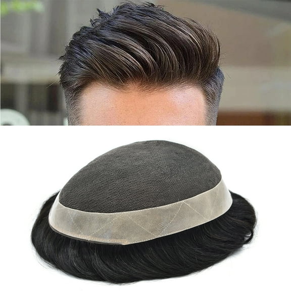 Toupee for Men French Lace Center Mens Toupee Human Hair Systems Lace&NPU Hair Piece for Man