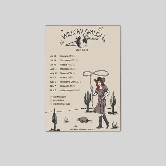 Tour 2025 Willow Avalon Poster Home Decor Poster Size 24''x36'' Googate