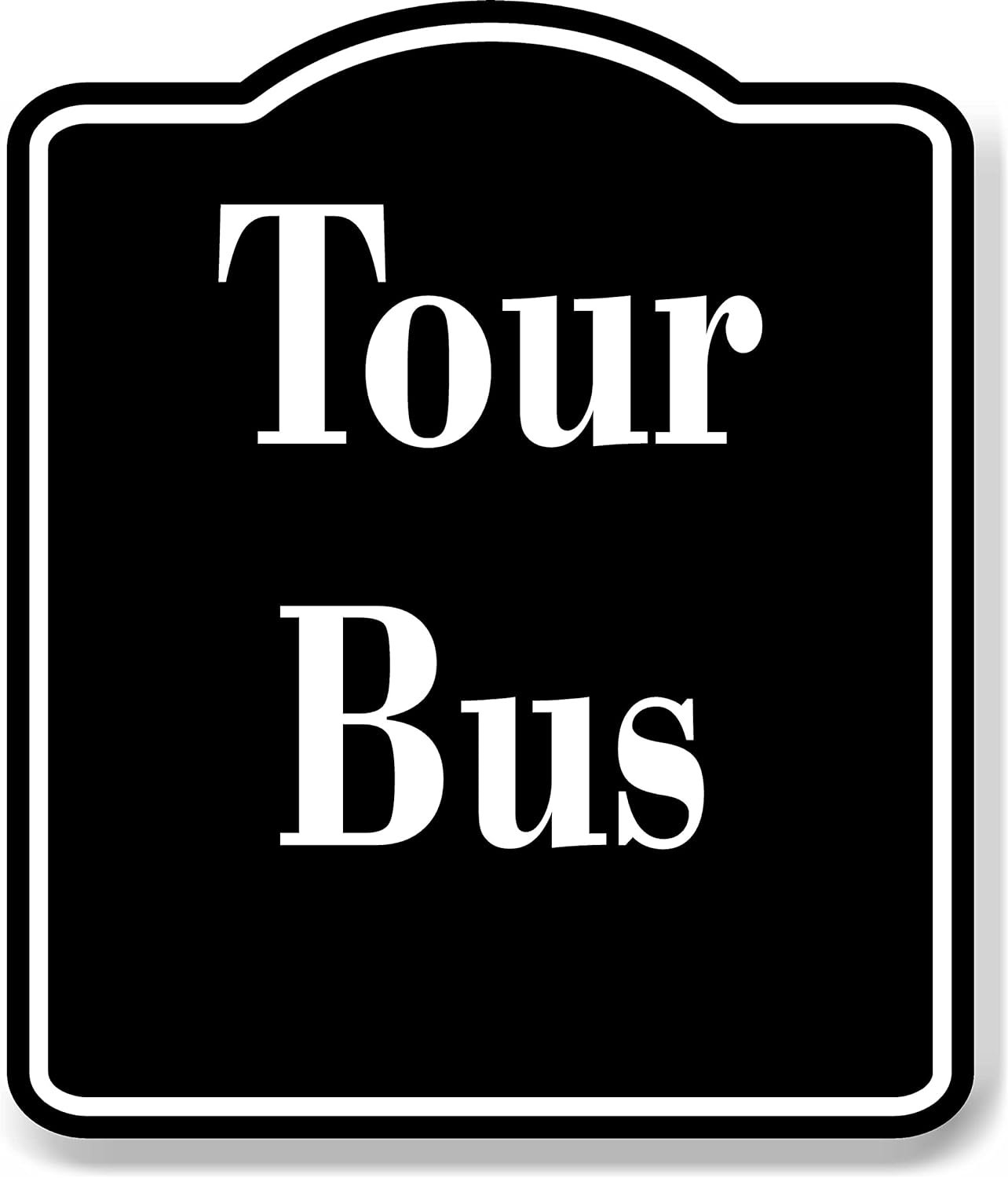 Tour Bus BLACK Aluminum Composite Sign, 20