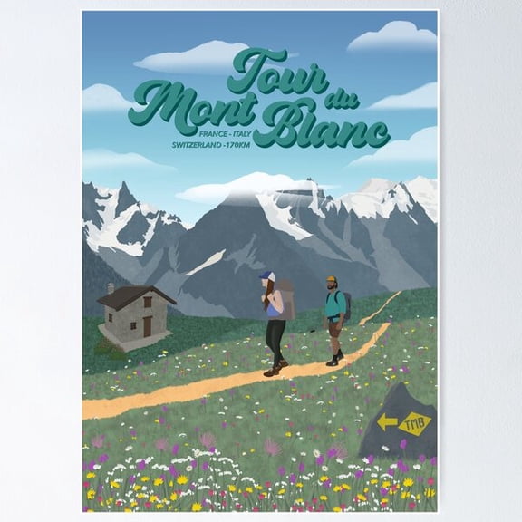 Tour Du Mont Blanc Poster Wall Art, Modern Wall Decor For Living Room Bedroom, 8x12 UNFRAMED