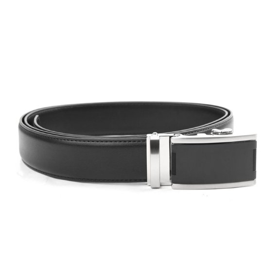 Tour Gear Cut to Fit Men's Leather Golf Belt, Black Strap/Black Buckle -