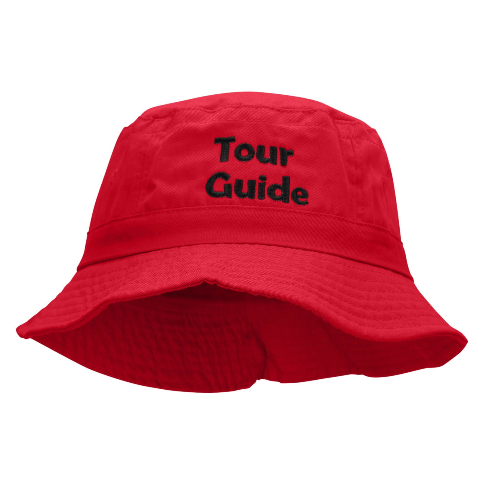 Tour Guide Embroidered Bucket Hat - Red OSFM - Walmart.com