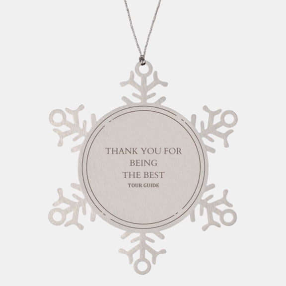 Tour Guide Snowflake Ornament Thank You for Being the Best Engraved Christmas Gift for Tour Guides Inspirational Holiday Decoration