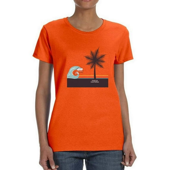 Tour Of California On Sea Shaped T-Shirt Women -Image by Shutterstock, Female x-Large