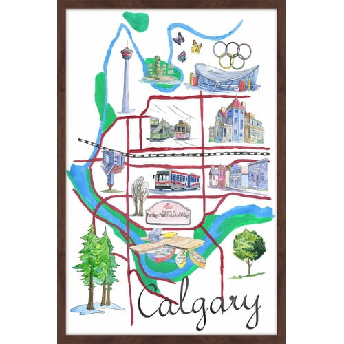 "Tour of Calgary" Framed Painting Print