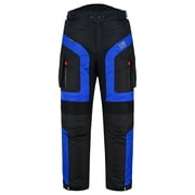 TourPro Men s Waterproof Motorcycle Riding Pants   600D Cordura Textile, CE Knee Armor, Removable Thermal Liner, Air Vent Zippers, Cargo Pockets Blue Size-36W-32L Inseam