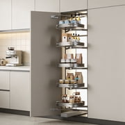 Tourbillon Adjustable 6 - Shelf Pull-Out Basket For Tall Cabinet, 360 Degree Rotating Designed
