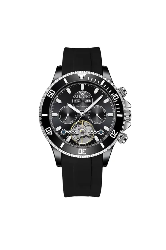 Tourbillon Mechanical Watch for Men Automatic Skeleton Mens Watches Top Brand Luxury Stainless Steel Strap Men