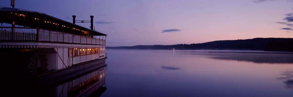 Tourboat in the lake Songo River Queen II Sebago Lake Naples Maine USA Canvas Art - Panoramic Images (12 x 36)