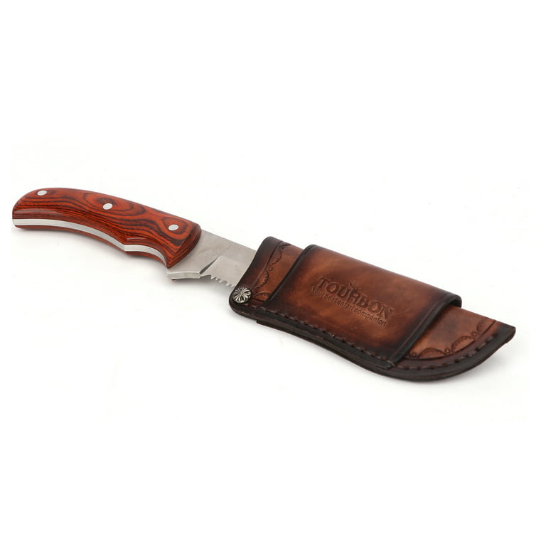 Tourbon Leather Fixed Blade Knife Sheath with Belt Loop Carrying Knives  Holder Scabbard Case Camping Outdoor Tool 