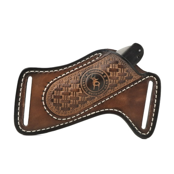 Tourbon Leather Handmade Knife Sheath Pocket Folding Knife Holder Compact Draw Knifes Carrier EDC Tools Pouch Brown for Belt