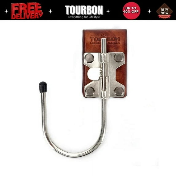 Tourbon Leather Steel Tool J Hook Belt Holster Trowel Hanger Power Drill Carrier