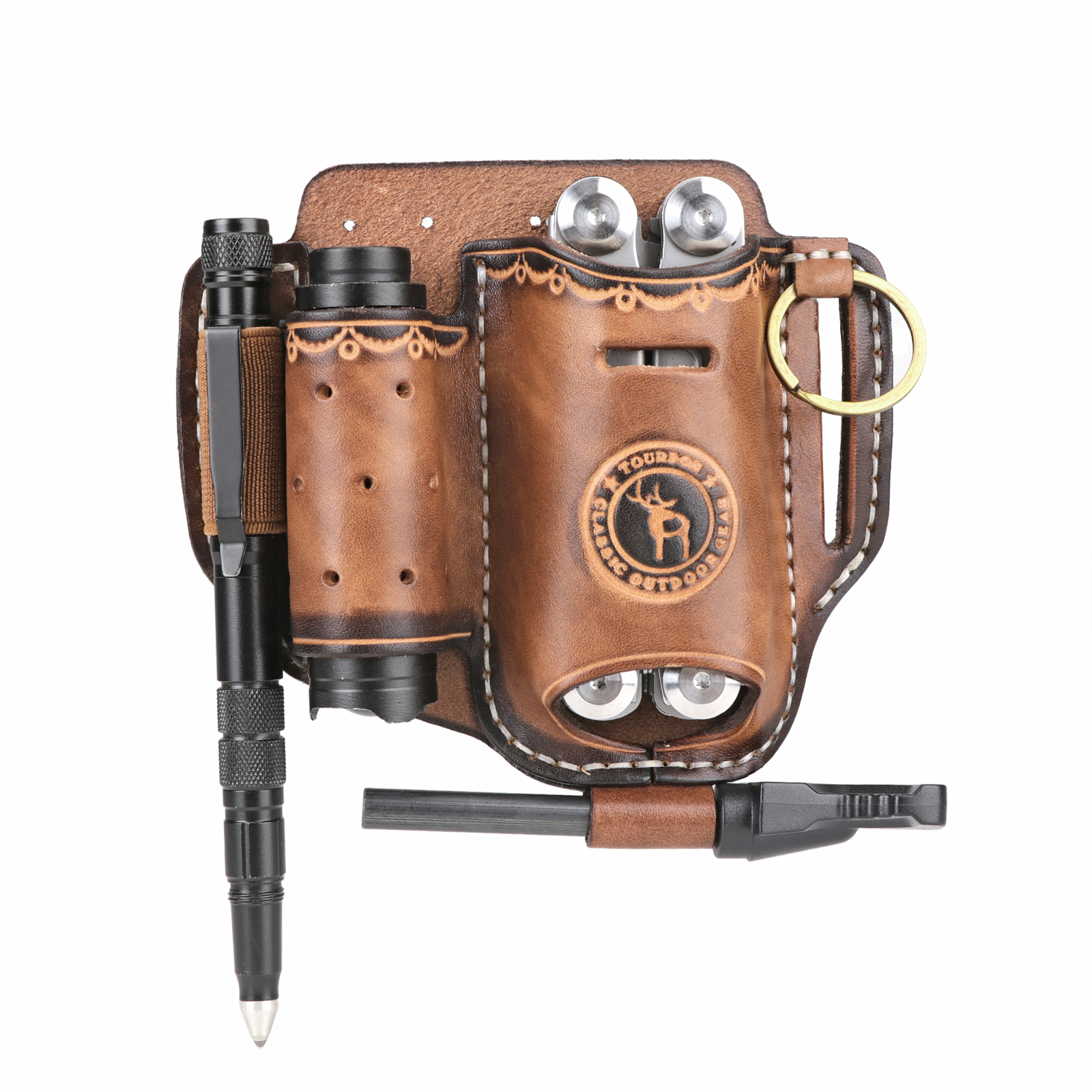 Tourbon Multifunction Leather EDC Pocket Organizer for Folding Knife