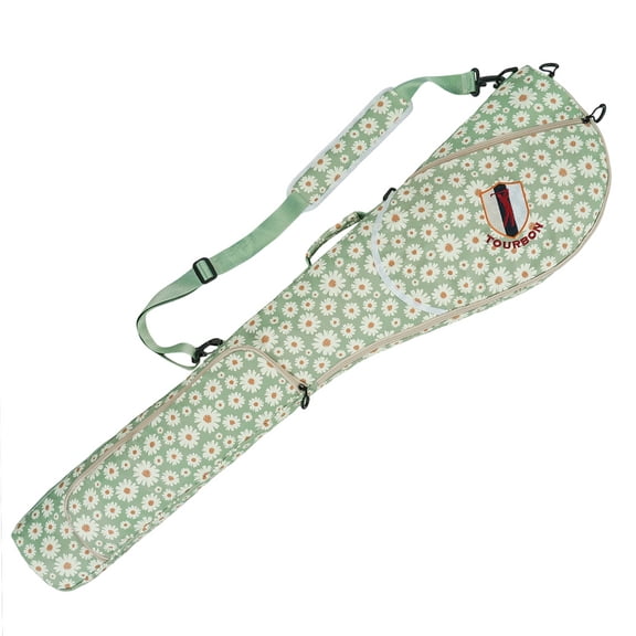 Tourbon Nylon Sunday Golf Bag Lightweight Water-Resistant Golf Club Travel Carry Case Floral Daisy Print 1-Pack