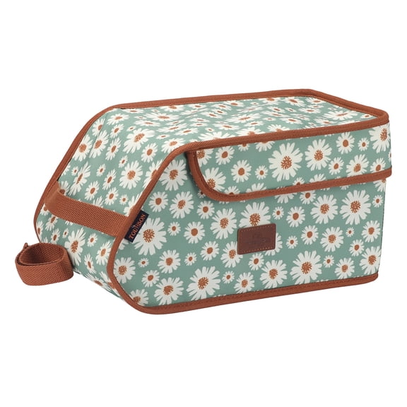 Tourbon Floral Waterproof Canvas Bike Rear Rack Trunk Bag, Insulated Cooler Box for Mtb and Road Bikes