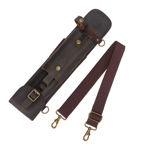 Tourbon Wax Oiled Leather Logger Axe Bag, Felling Wedge Storage Pouch Tool Organizer - Adjustable Shoulder Sling for Arborists, Bushcrafters & Loggers