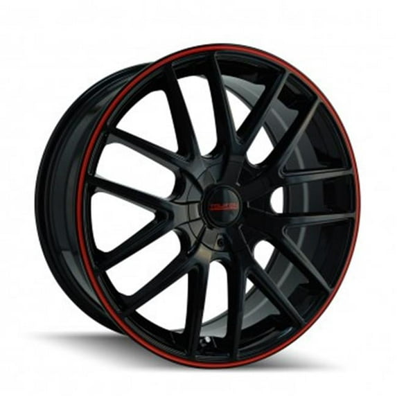 Touren 5-100- 5-114.3 PCD Tr60 Black & Red Ring Wheel