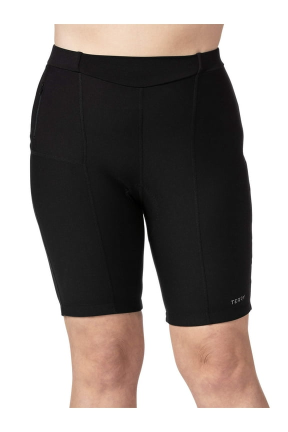 Touring Bike Shorts Womens Padded Plus 9 Inch Long Compression Shorts for Women Cycling Pockets Leg Grippers