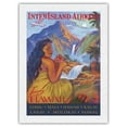 thumbnail image 1 of Touring Hawaii - InterIsland Airways - Hawaiian Hula Girl - Oahu Maui Kauai - Vintage Airline Travel Poster by Rick Sharp - Japanese Unryu Rice Paper Art Print 24 x 32 in, 1 of 4