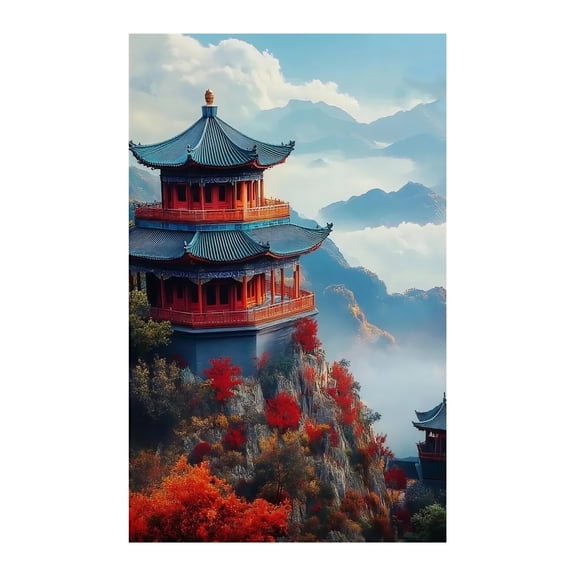 Tourism Inspiration Wall Art Laojun Mountain Travel Poster China Scenic Landscape Print for Home Office Decor Gift