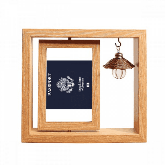 Tourist Country American Unique Flag Memorial Wooden Rotating Picture Photo Frame 4x6