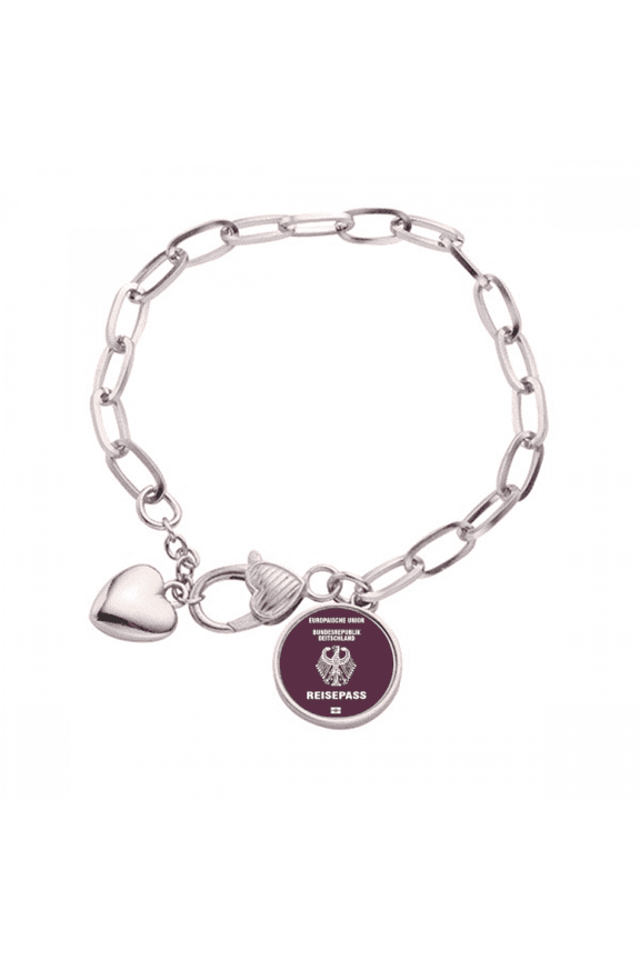 Tourist Country German Unique Flag Memorial Heart Chain Bracelet Jewelry Charm Fashion
