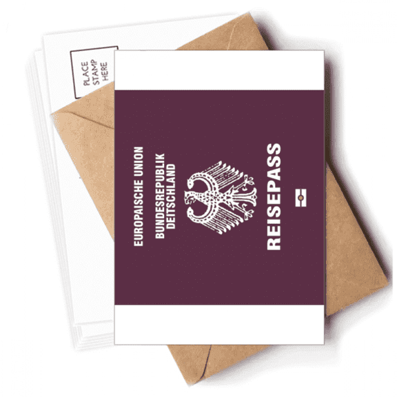 Tourist Country German Unique Flag Memorial Postcards Envelopes Blank Note Cards Mailing