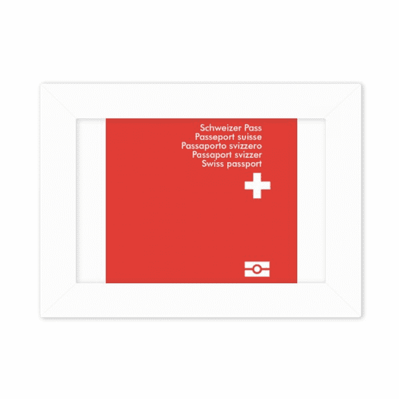 Tourist Country Switzerland Unique Flag Memorial Photo Mount Frame Picture Art Painting Desktop 5x7 inch