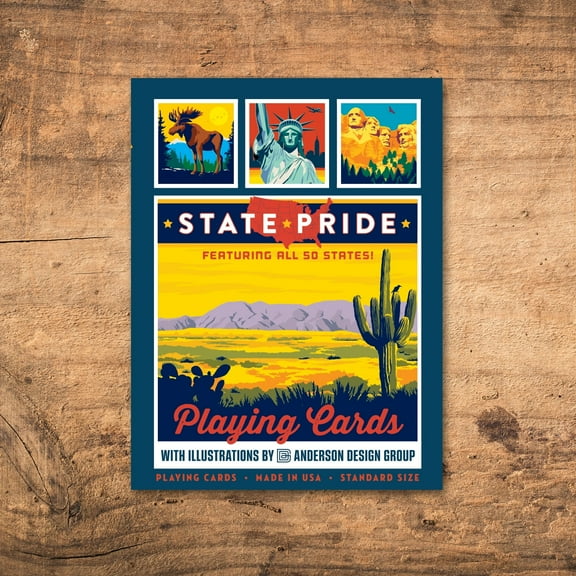 Tourist Courts Playing Card Deck - American State Pride Custom Vintage Art