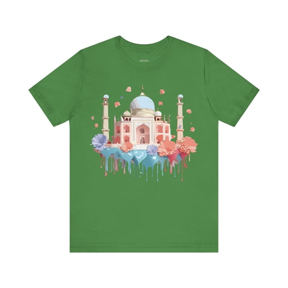 Taj Mahal Graphic Tee Unisex Short Sleeve By Vintage Inspired Artwork