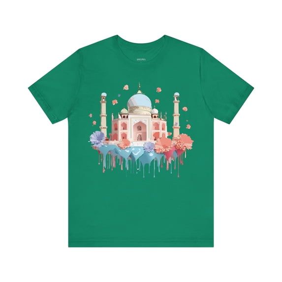 Taj Mahal Graphic Tee Unisex Short Sleeve By Vintage Inspired Artwork