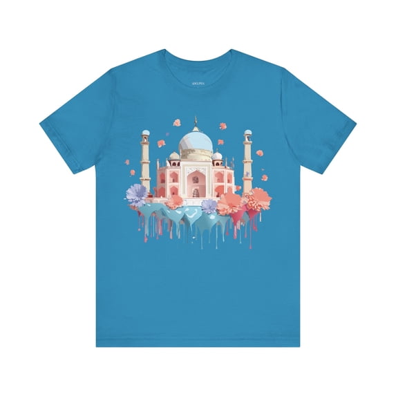 Taj Mahal Graphic Tee Unisex Short Sleeve By Vintage Inspired Artwork