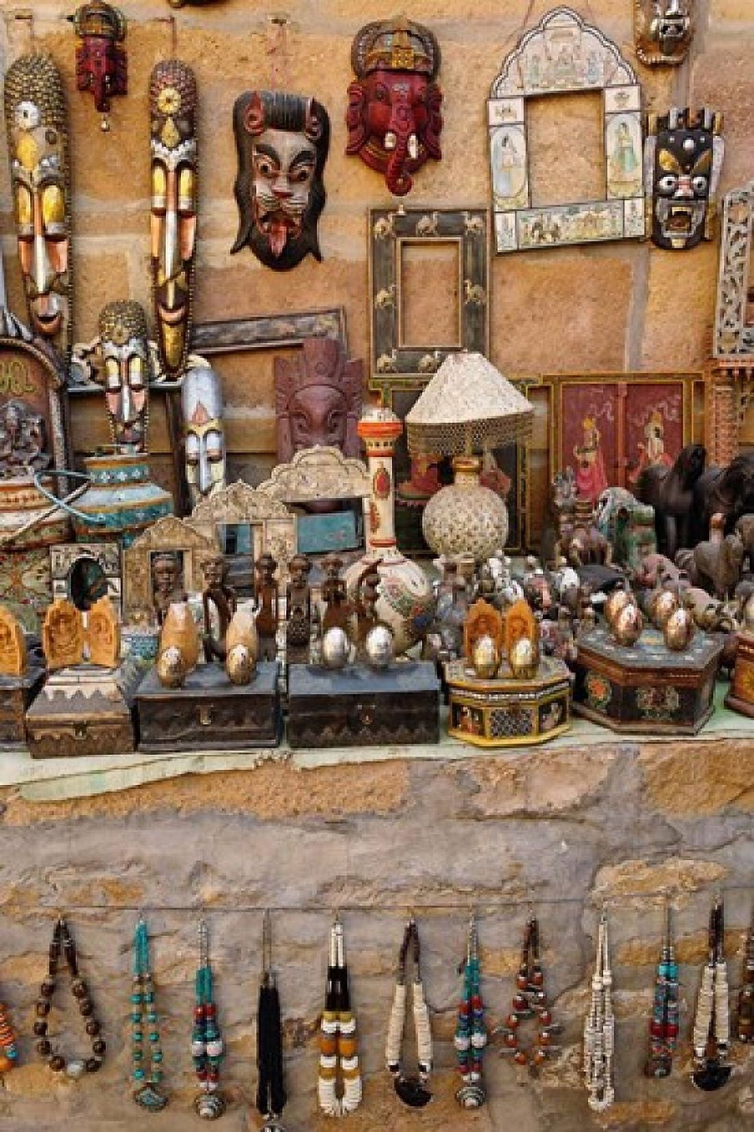 Tourist Trinkets Fort Jaisalmer Jaisalmer India Canvas Art - Adam Jones DanitaDelimont (23 x 35)