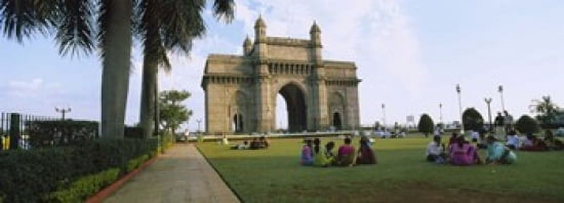 Tourist in front of a monument Gateway Of India Mumbai Maharashtra India Canvas Art - Panoramic Images (18 x 7)
